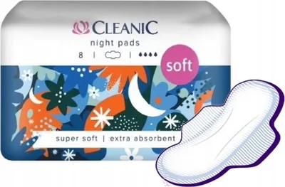 Produktbild von Cleanic Soft Night Damenbinden, 8 Stück