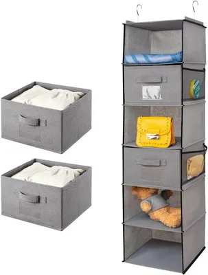 Produktbild von Der grauene Opbehang - Faltschrank - 6 Schubladen - 2 Fachsystem - 30 x 30 x 110 cm