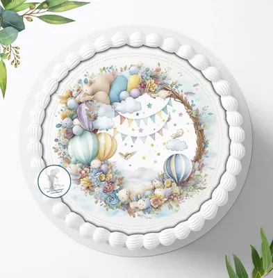Produktbild von Für die Geburtstags Torte ein Tortenaufleger, Zuckerbild mit dem Motiv: Taufe, Essbares Foto für Torten, Fondant, Ø 20cm, 1781z