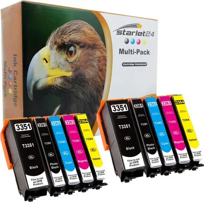 Produktbild von 10er-Set Druckerpatronen ersetzt Epson 33 XL (5 Farben, 25ml Schwarz, 13ml Photo Black/C/M/Y) – kompatibel mit Epson Expression Premium XP-Serie