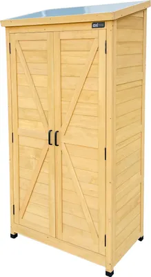 Produktbild von AXI Hugo Gartenschrank aus Holz in Braun | Geräteschrank / Geräteschuppen für den Garten mit 3 festen Ablagen | 85 x 52 x 174 cm