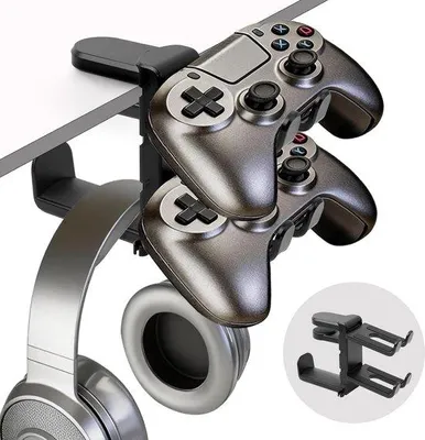 Produktbild von Kopfhörerhalter für den Tisch, 360° schwenkbar, Halterung für Kopfhörer und Controller, verstellbar, universelle Kopfhörerhalterung