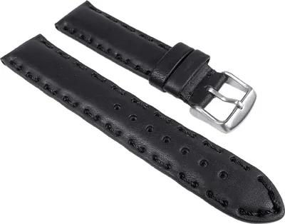 Produktbild von Arezzo Ersatzband Uhrenarmband Leder Band schwarz mit Ziernaht 24867S, Stegbreite:18mm