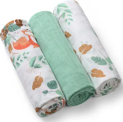 Obrázok produktu pre Mušelínové plienky super mäkké 3 ks. Zelené / Babyono