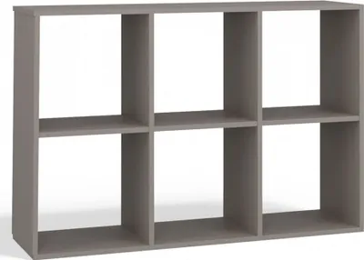 Obrázok produktu pre Selsey Malax - Otvorená stojaca polica, 6 priehradiek, sivá, 110 cm