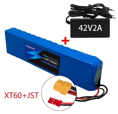 Image de Batterie lithium-ion, capacité de 100 Ah, tension de 36 V, connecteurs XT60-JST