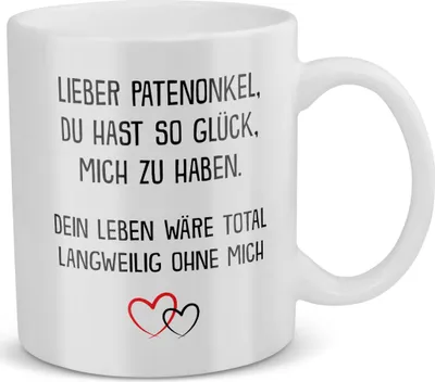 Produktbild von 22Feels Patenonkel Geschenk Taufpate Tasse Pate Taufe Geburtstag Weihnachten Herrentag Männer Kaffeetasse Haferl