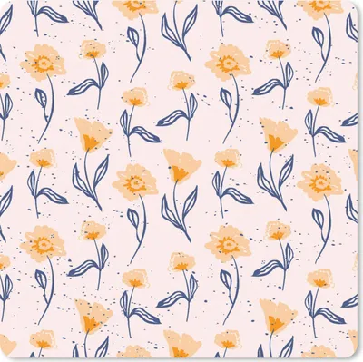 Produktbild von MuchoWow® Mauspad Mousepad Blumen - Muster - Sommer 20x20 cm - Mousepads - Maus Mat - Pad - Mausunterlage - Desk Mat - Bureauartikeln