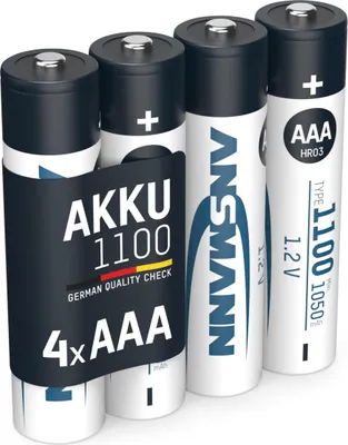 Produktbild von ANSMANN 4X Akku Micro AAA 1050 mAh 1,2V NiMH - Wiederaufladbare Batterien