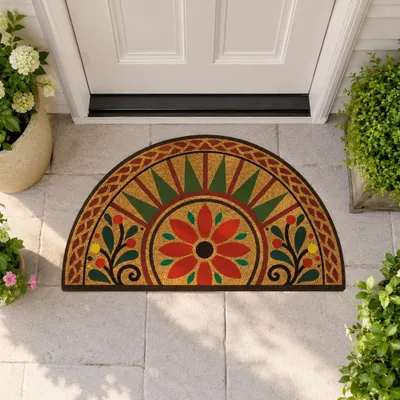 Boho-Deurmat mit Blumenmuster, 40 x 70 cm, rutschfest
