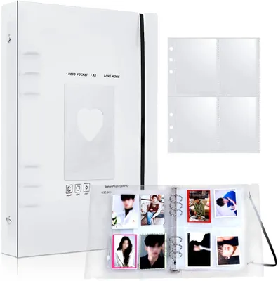 Produktbild von Fotoalbum Kpop Fotokartenordner, Fotokartenalbum mit 25 Blatt und 200 Fächern | A5-Fotokartenhüllen, Fotoalbum, Fotokartenhüllen, Kpop-Fotokartenhalte