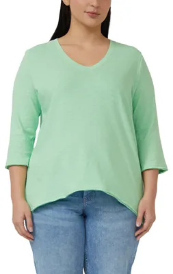 Productafbeelding van s.Oliver jersey T-shirt met een textuur van flamergarn en een afgeronde zoom
