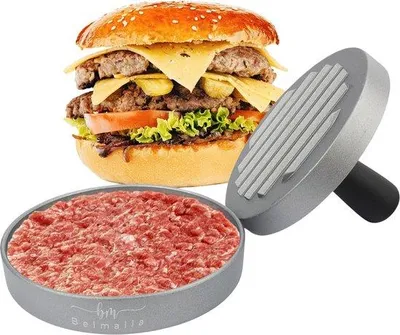 Produktbild von Famanu Hamburgerpresse Aluminium - 11 cm, für perfekte Burger und Fleischbällchen