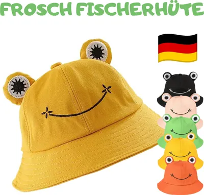 Produktbild von Wendehut Sommerhut FROSCH Fischermütze -Bucket Hat- Sonnenmütze Sonnenschutz - Gelb