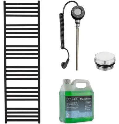Obrázok produktu pre Elektrická radiátorová súprava do kúpeľne Fulgiduson - WIFI - 600W - matná čierna - 1800x530 mm