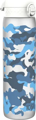 Zdjęcie produktu dla Butelka ION8 o pojemności 1 litra, 1000 ml, szczelna, otwierana jedną ręką, bezpieczne zamknięcie, można myć w zmywarce, nie zawiera BPA, uchwyt do przenoszenia, łatwa do czyszczenia, idealna do uprawiania sportu i na siłownię, kamuflaż Motivator