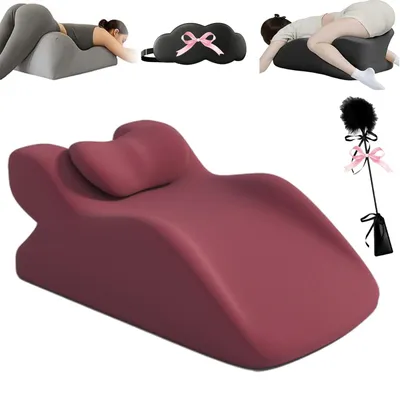 Image de Coussin ergonomique pour l'intimité - Support multifonctionnel pour le confort et la détente - Bordeaux