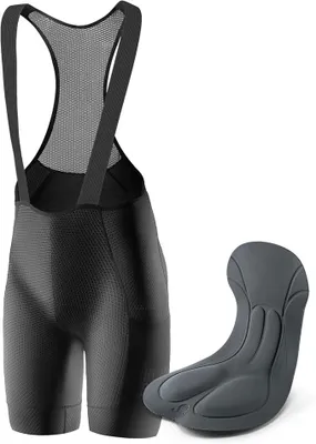 Produktbild von ROCKBROS Trägerhose Herren Kurz Gepolstert Sommer Atmungsaktiv Stoßfest Für Rennrad MTB Schwarz Größe L