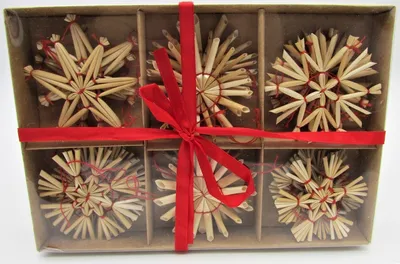 Produktbild von 72 Stück Weihnachtsanhänger Strohsterne Stroh Sterne Christbaumschmuck