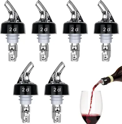 Image de Mizikuu, ensemble de 6 verseurs pour spiritueux - Verseurs pour bouteilles de 2 cl - Accessoire de dosage universel - Pour bouteilles - Anti-fuites - Verseur pour vin