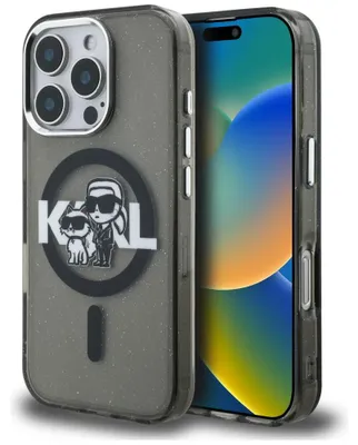 Zdjęcie produktu dla Etui Karl Lagerfeld IML Glitter Karl & Choupette Sketch Logo MagSafe do iPhone 16 Pro Max czarny