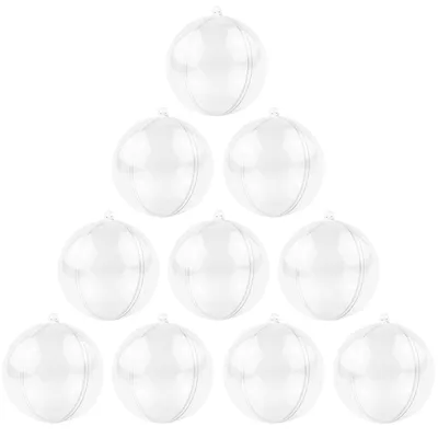 Productafbeelding van 10 Stuks Transparante Kerstballen 10cm om te Vullen