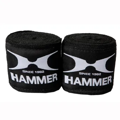 Image de HAMMER BOXING Accessoires d'entraînement : bandages de boxe élastiques, 2,5 m - noir