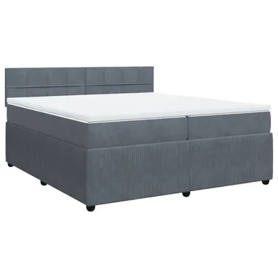 Produktbild von Boxspringbett mit Matratze Dunkelgrau 200x200 cm Samt