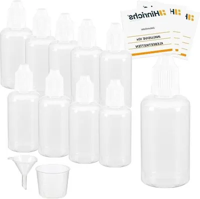 Obrázek produktu pro Plastová nádoba na tekutiny s odměrkou a štítky, 50 ml, vhodná pro děti, z LDPE