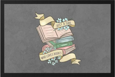 Produktbild von ust a girl who loves books Fußmatte Mädchen Geschenkidee Bücherwurm Leseratte