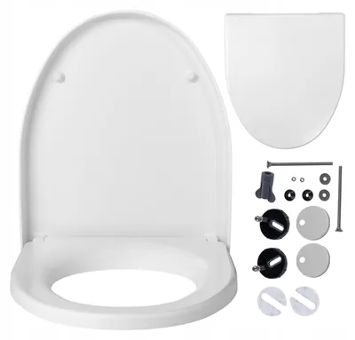 Produktbild von WC Sitz - Toilettensitz - für Cersanit Parva - Weiß - 40x35cm - Antibakteriell - Abnehmbar - Langsam Schließend - Toilettendeckel