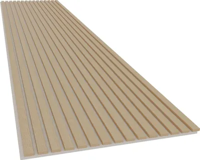 Produktbild von Akustikpaneel mit Holzfurnier in heller Eiche - 2700x600 mm - mit hellem PET-Filz - 1 Stück
