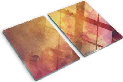 Obrázok produktu pre Sklenená ochranná doska – Kryt varnej dosky – Kryt na indukčnú dosku – 2x40x52 cm – Rýchle čistenie – Tvrdené sklo – Kvety