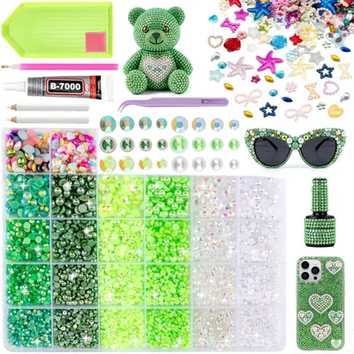 Bedazzling-Kit 9600 Harzsteine 3–6 mm mit Kleber & Werkzeug