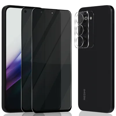 Obrázok produktu pre 2-balenie Xiaomi Redmi 15 Privacy Ochranné sklo na displej & 1-balenie ochrana objektívu - Tvrdené sklo 9H - Super kvalita 3D