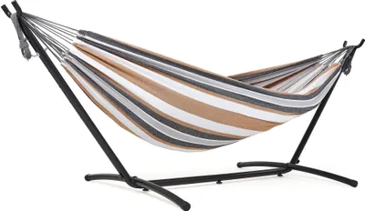 Produktbild von Mondeer Hängematte mit Gestell Stabhängematte Hängeliege Outdoor Sonnenliege bis 200kg Braun