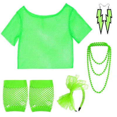 Produktbild von Outfit für Damen im Stil der 80er oder 90er Jahre, ideal für eine Themenparty
