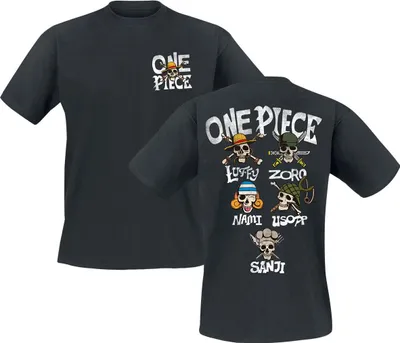 Produktbild von One Piece T-Shirt Herren Straw Hat Crew Skull schwarz XL
