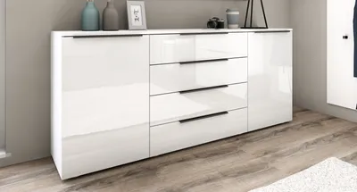 Produktbild von Kommode "Tom" 166cm weiß-glänzend