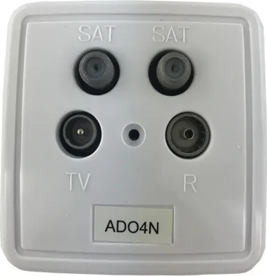 Produktbild von Televes TWIN-Stichleitungsdose ADO4N 4-fach m.AP-Rahmen+Pl. reinweiß 516110