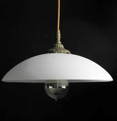 Produktbild von Hängelampe Weiß Bronze E27 Glas Messing Hängeleuchte Küche Esstisch