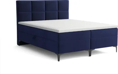 Produktbild von Emoebel24 Boxspringbett mit Topper und 2 Bettkasten 140x200 cm Memory Dunkelblau