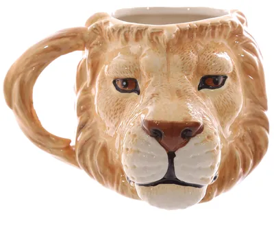 Produktbild von Löwenkopf Tasse Dolomit-Keramik 300ml, Tiermotiv, Kaffeetasse