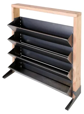 Produktbild von INALTO M4 vertikales Hochbeet Pflanzenständer 100x32x100cm - Vertikalbeet Regal mit 4 Pflanzkästen ohne Zwischenböden für Kräuter, Pflanzen und Blumen - Vertikaler Garten aus Holz und Metall