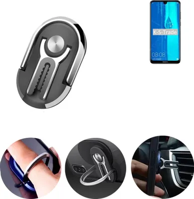 Produktbild von K-S-Trade 3in1 Smartphone-Ring Handy-Ring kompatibel mit Huawei Y Max Fingerhalterung  Handyring Tischständer Lüftungsgitter-Halterung Tisch