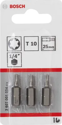 Immagine prodotto di Bosch - Bit per cacciavite - 3 pezzi - torx - T10 - chiave a Esagono