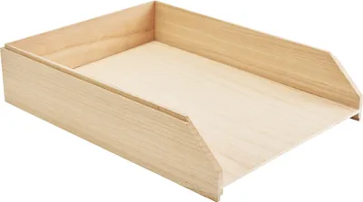 Produktbild von Stapelablage aus Rohholz für Bastelarbeiten, mit Führungsschiene, 30 x 23 x 6,5 cm