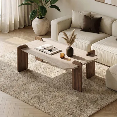 Productafbeelding van Skye Decor, Nesting Tafel (3-delig) - Saffier Eikenhout, 100% melamine, 100% melaminecoating op spaanplaat, perfect voor een moderne thuiswerkplek: [productcode]