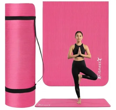 Zdjęcie produktu dla Mata do ćwiczeń fitness joga gimnastyczna 190x61x0,8cm różowa wodoodporna