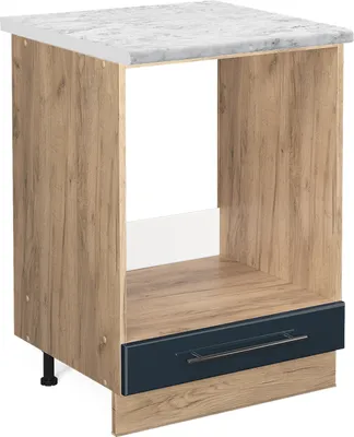 Produktbild von Herdumbauschrank Vicco Fame-Line Dunkelblau Hochglanz 60 cm , AP Marmor, Model 48871
